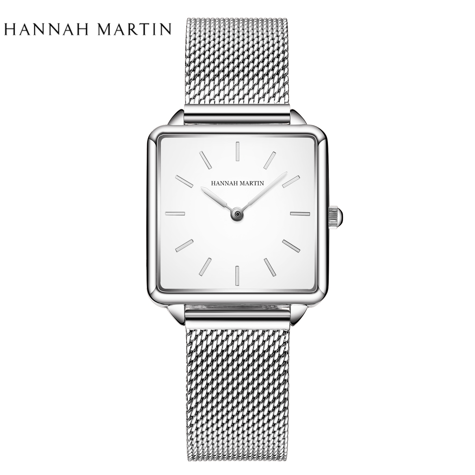 Mesh Stainless Strap - Ladies Square High Quality Stainless Steel