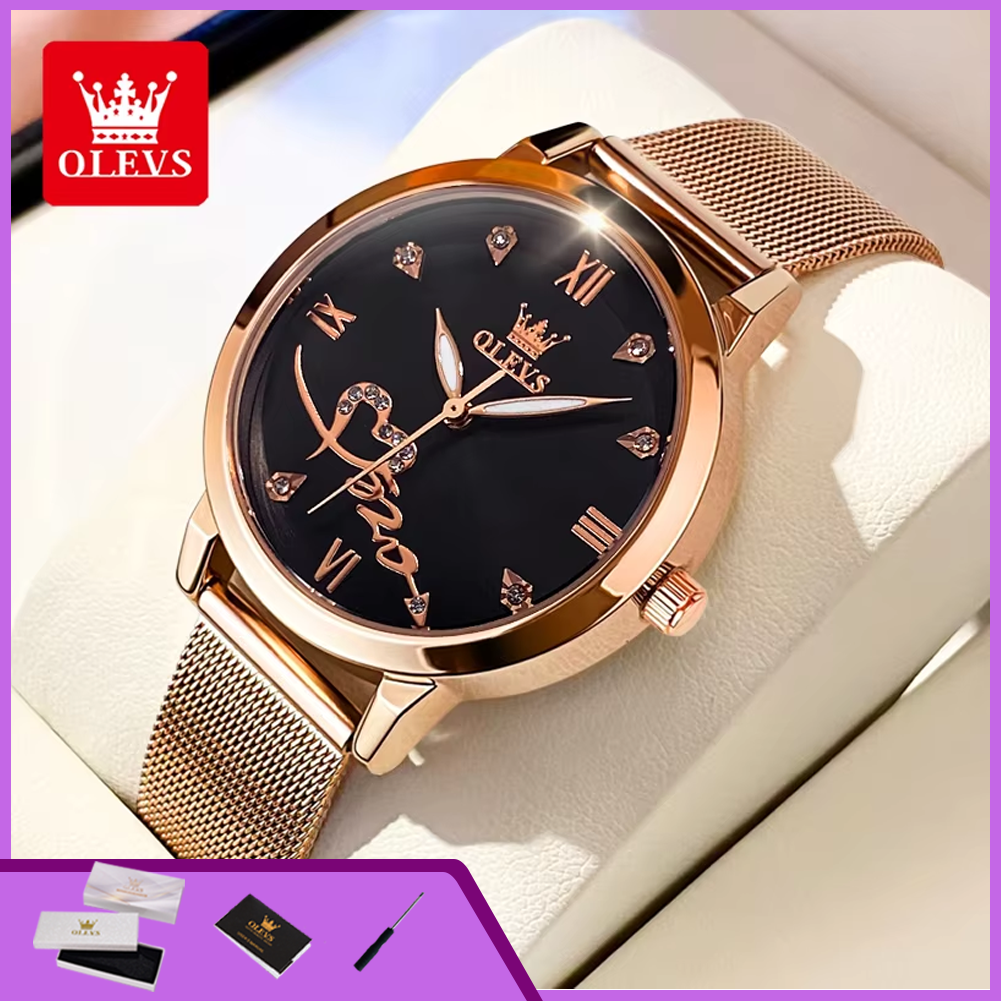 Mesh Stainless Strap - OLEVS 5530 Women's Watches Elegant Rose