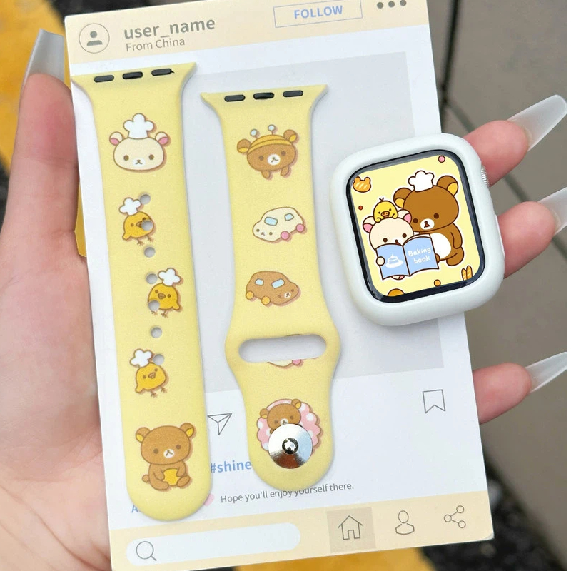 Apple Watch Band - Cute Rilakkuma Print Silicone Apple Watch