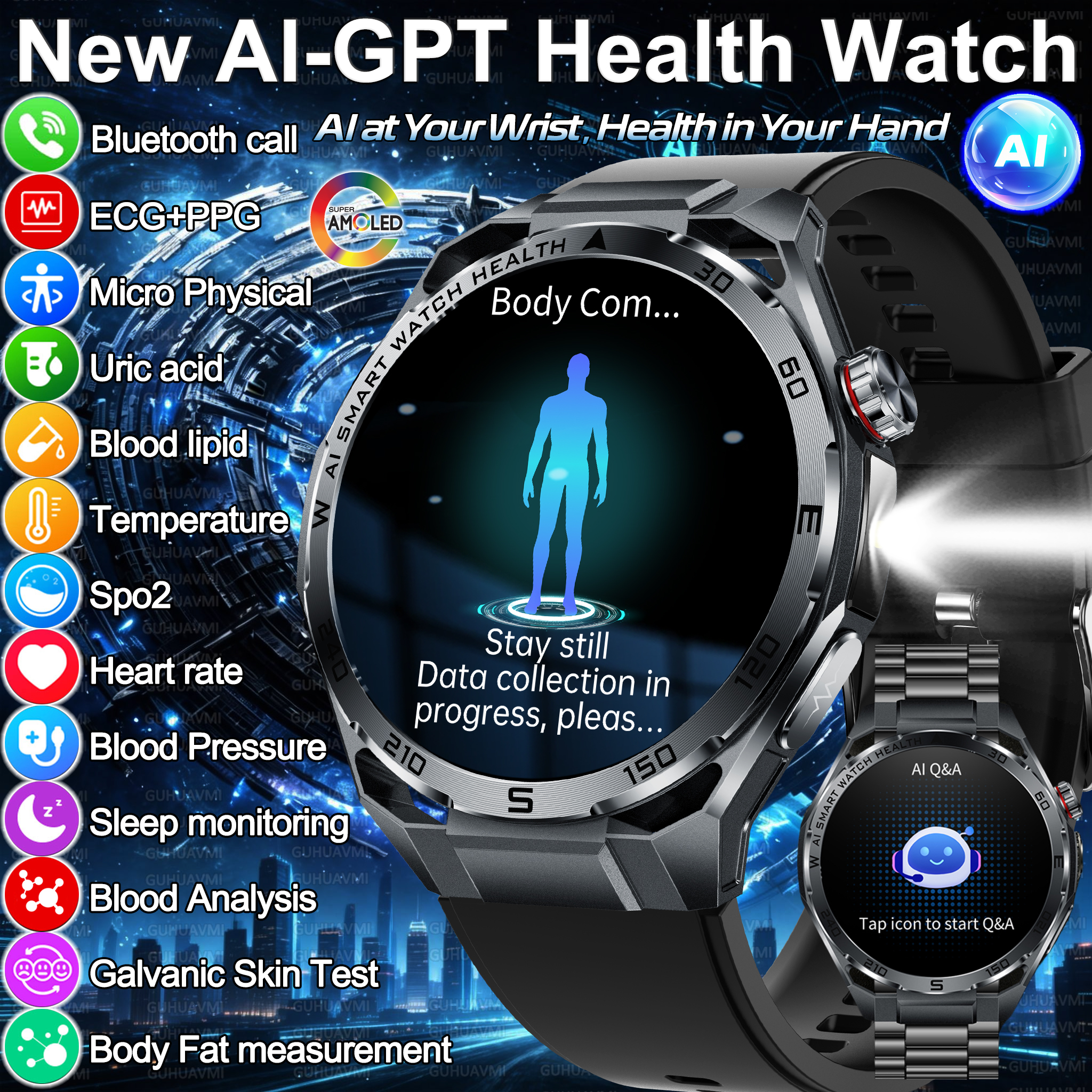 2026 New Body Fat AI Analysis  – обзор и цена Smartwatch Health Watches For Women