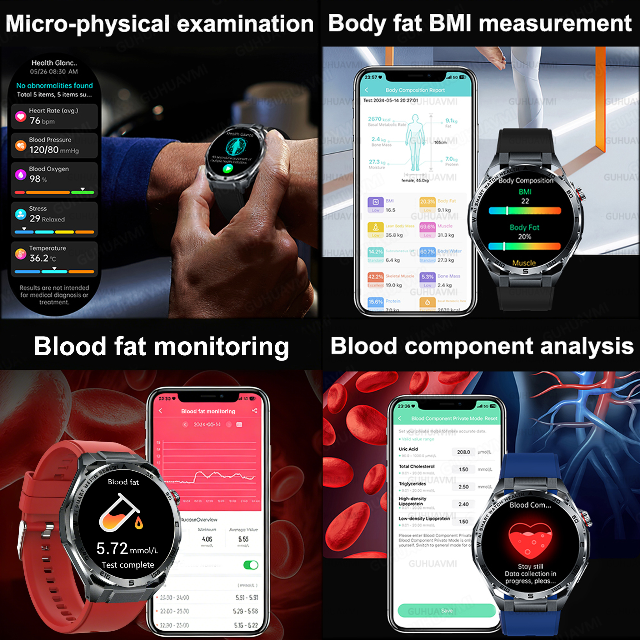 2026 New Body Fat AI Analysis  – обзор и цена Smartwatch Health Watches For Women