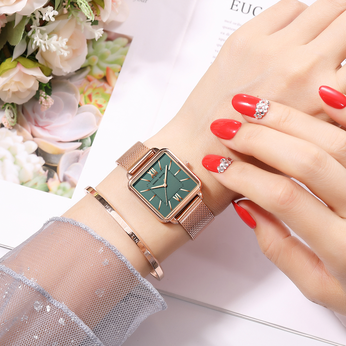 Ladies Square High Quality Sta – обзор и цена Mesh Stainless Strap