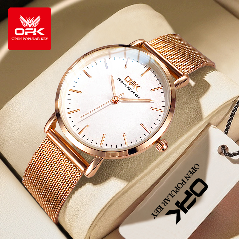 OPK 8101 Womens Watch Simple Q – обзор и цена Mesh Stainless Strap
