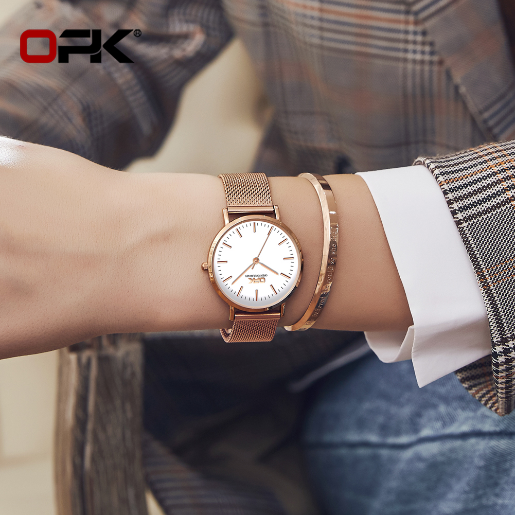 OPK 8101 Womens Watch Simple Q – обзор и цена Mesh Stainless Strap