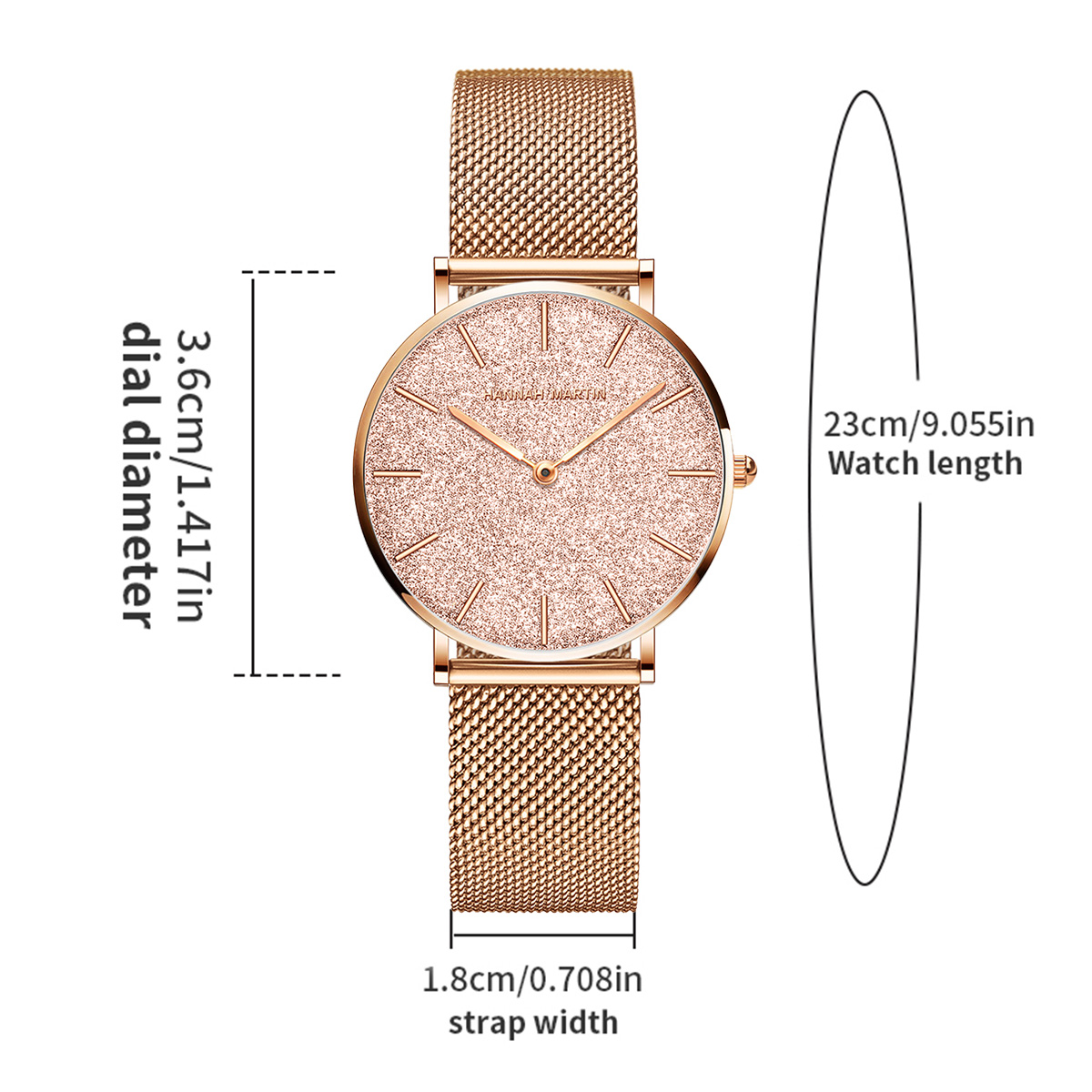 Hannah Martin Luxury Women's W – обзор и цена Mesh Stainless Strap