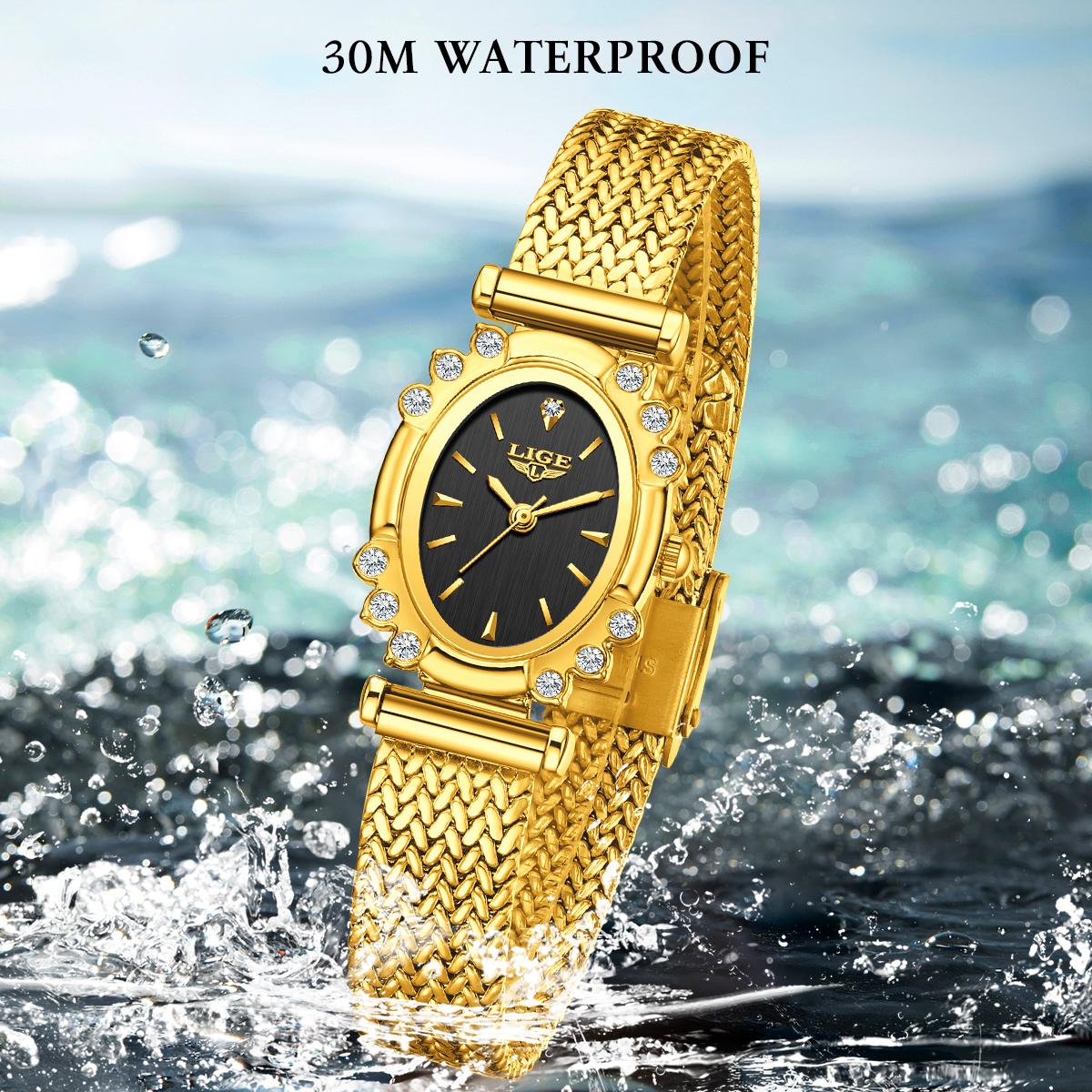 LIGE Elegant Quartz Watches fo – обзор и цена Mesh Stainless Strap