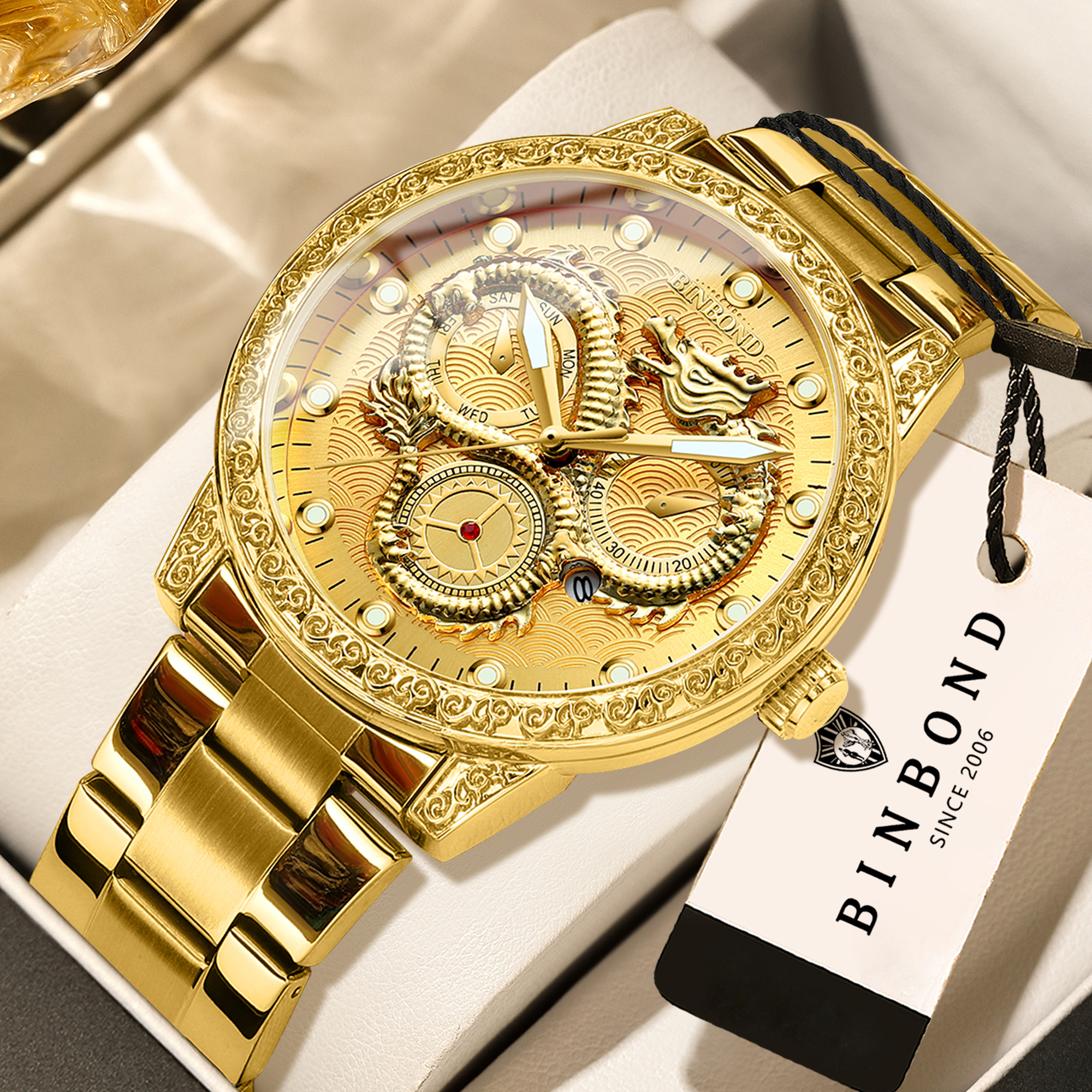 BINBOND Dragon vintage luxury  – обзор и цена Smartwatch Vintage Watches For Men