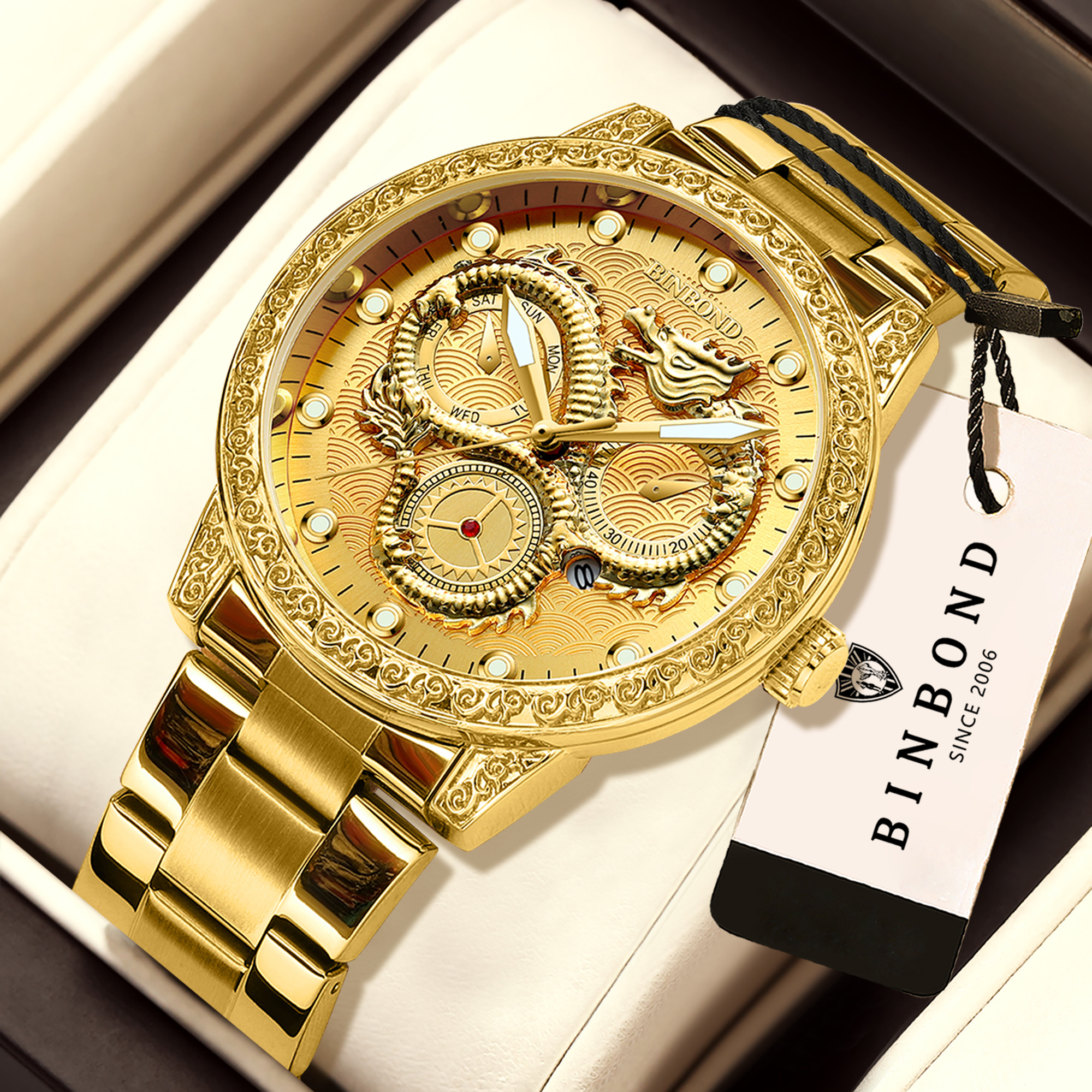 BINBOND Dragon vintage luxury  – обзор и цена Smartwatch Vintage Watches For Men