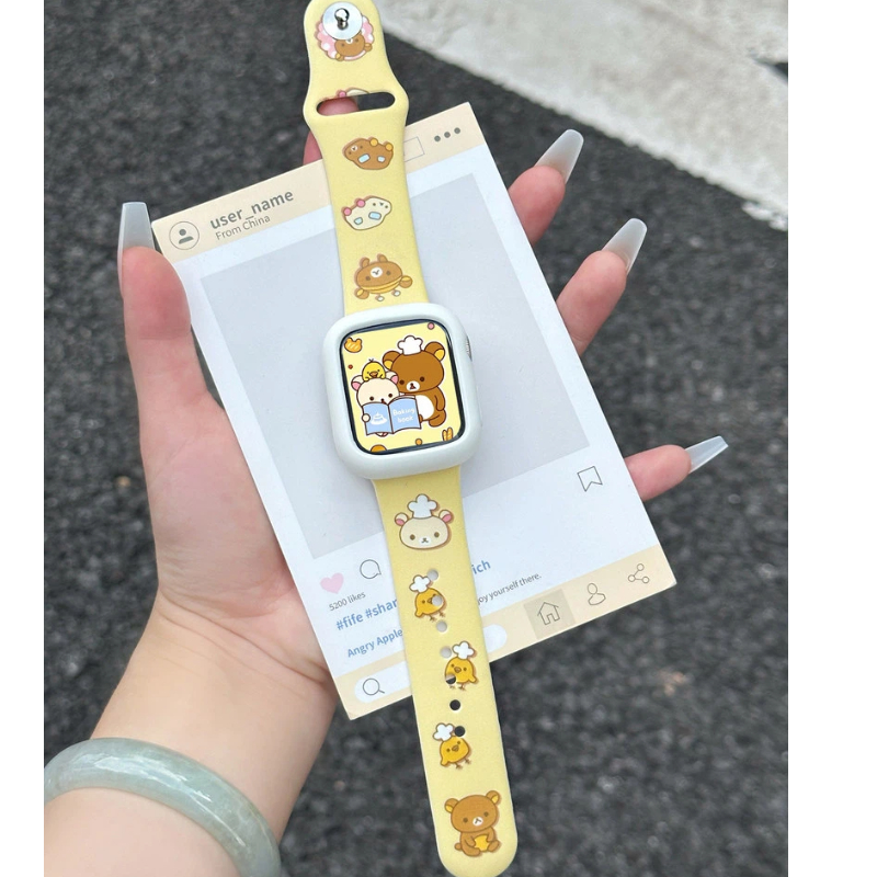Cute Rilakkuma Print Silicone  – обзор и цена Apple Watch Band