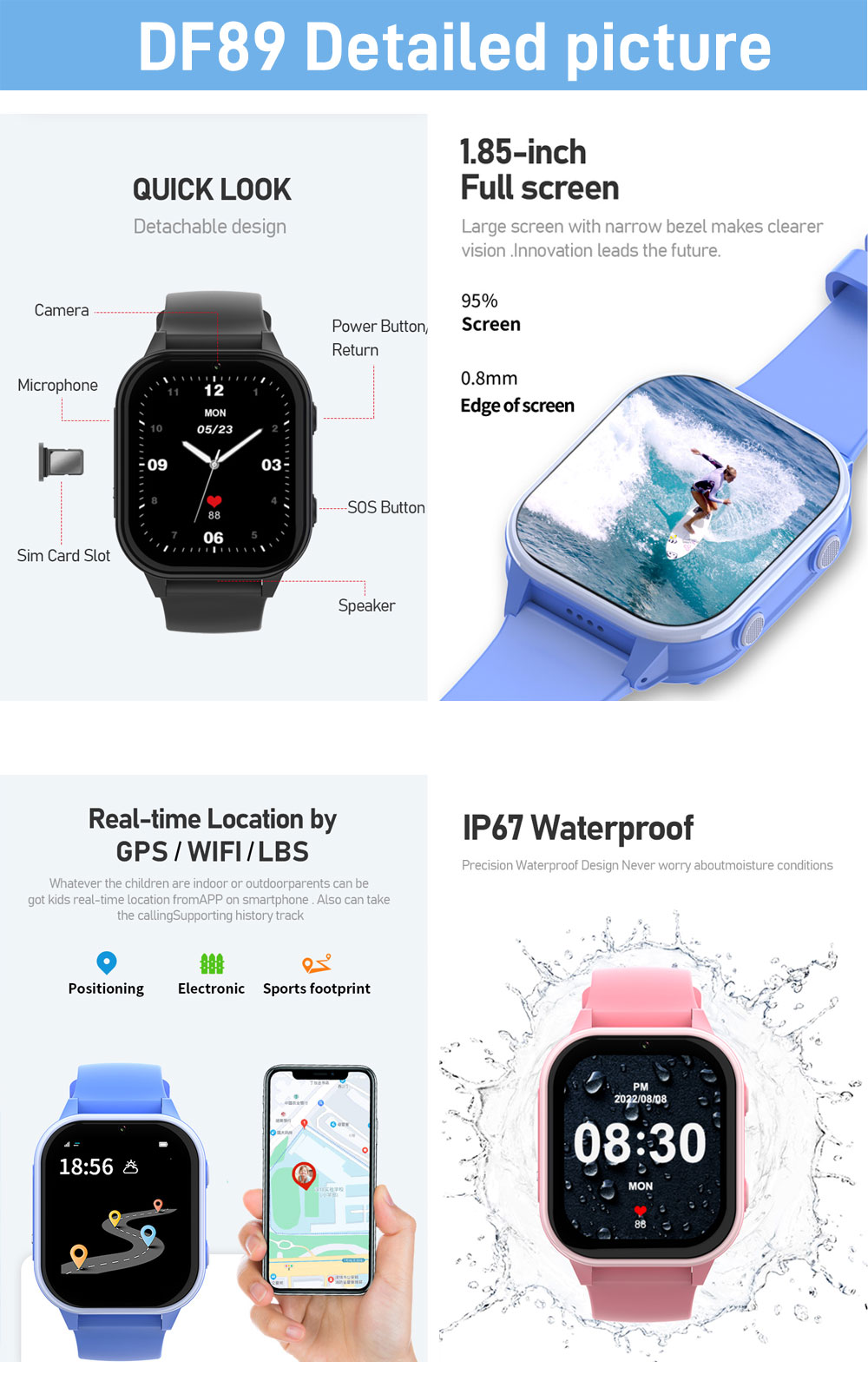 2G 4G Kids Smart Watch Phone G – обзор и цена Smartwatch Watches Gift For Girls