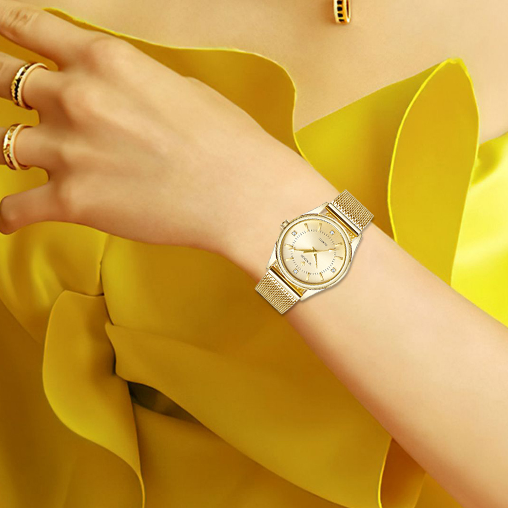 WWOOR Luxury Brand Dress Gold  – обзор и цена Mesh Stainless Strap